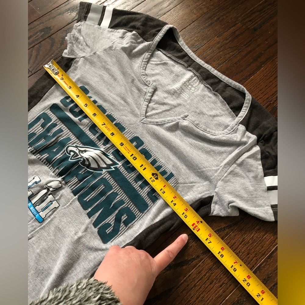 Fanatics NFL Women’s S Philadelphia Eagles Super Bowl LIII Heathered Gray Tee - Picture 7 of 10
